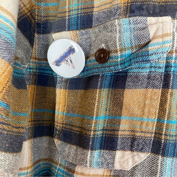 Van Halen Band Flannel Shirt Mens Large Unisex Upcycled Handmade Button Down - Picture 4 of 13